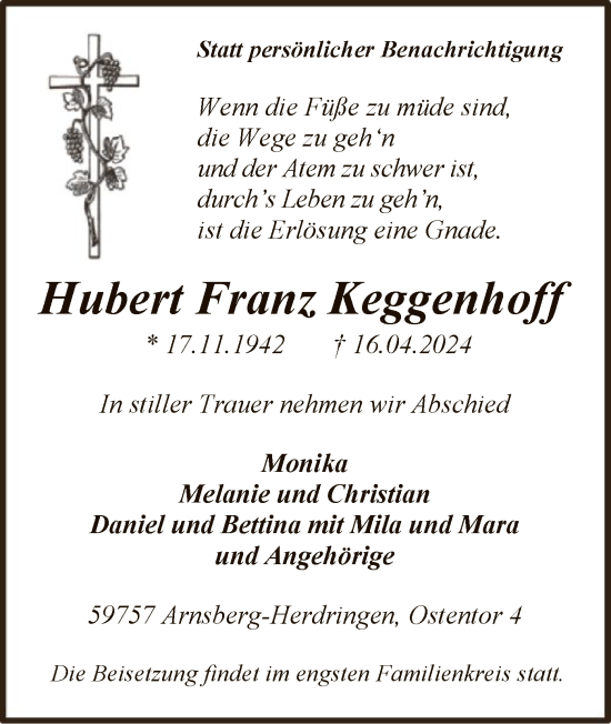 Zur Gedenkseite von Hubert Franz