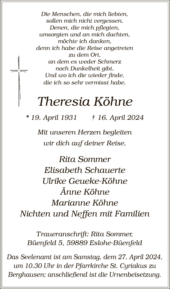 Zur Gedenkseite von Theresia